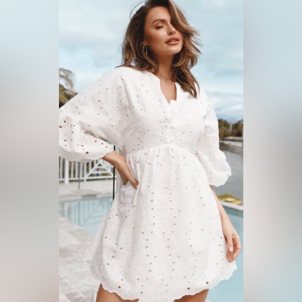 Petal & pup white eyelet dress size medium